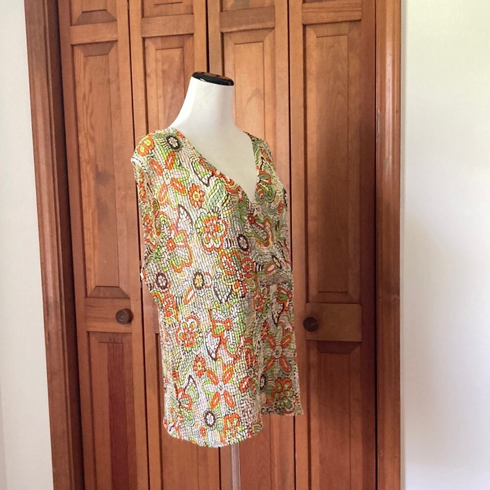 Essentials by Milano Floral Sleeveless Pullover, Size XL